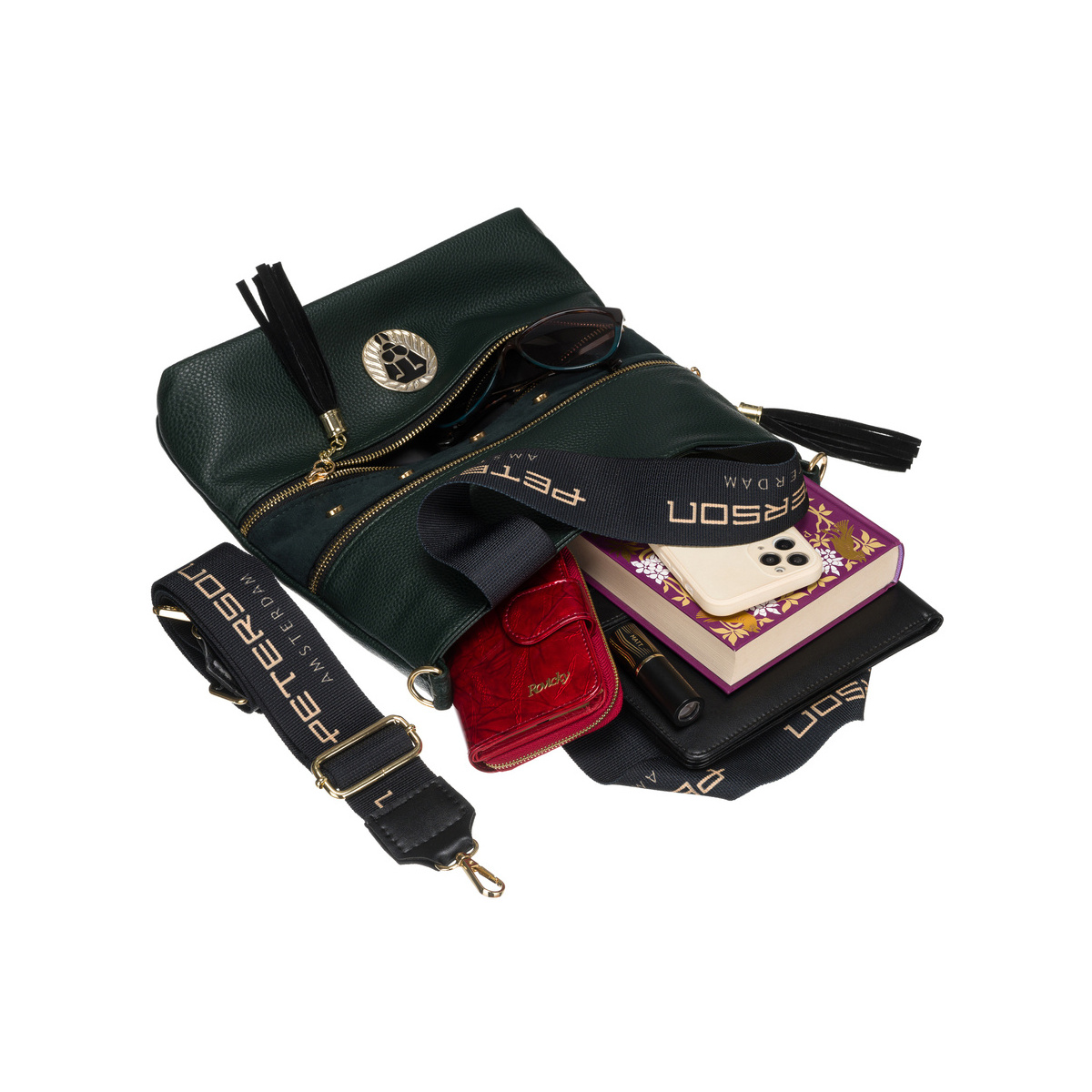 Dámska tmavozelená kabelka DOLORES