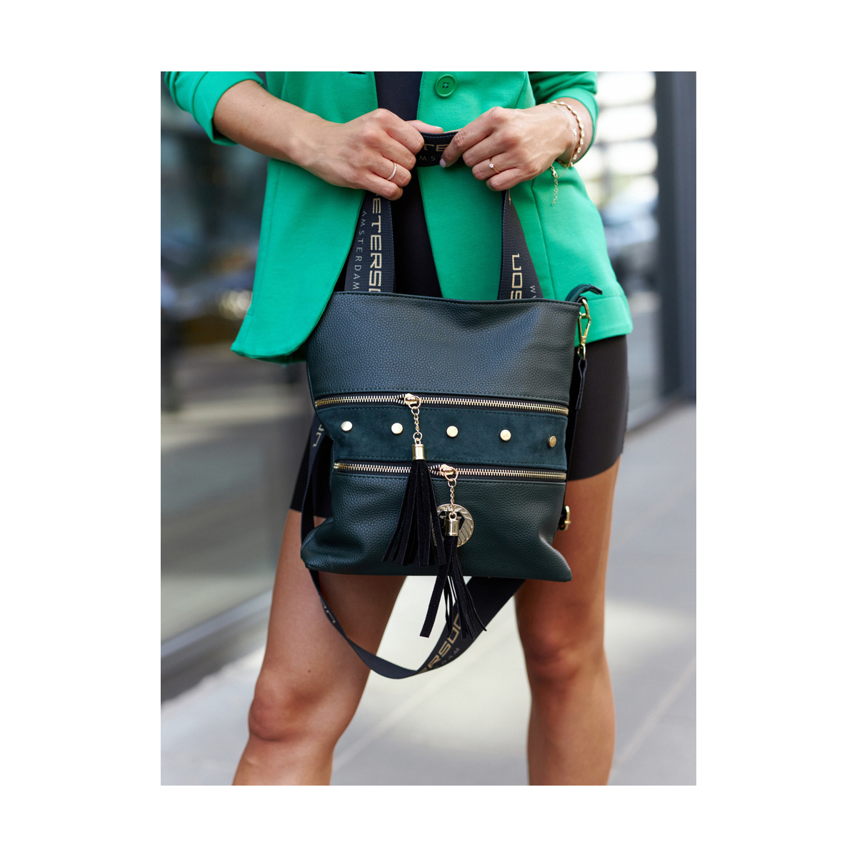 Dámska tmavozelená kabelka DOLORES