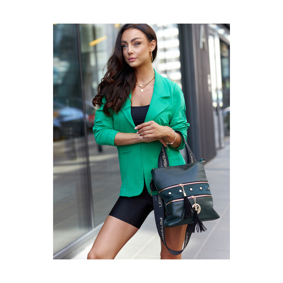 Dámska tmavozelená kabelka DOLORES