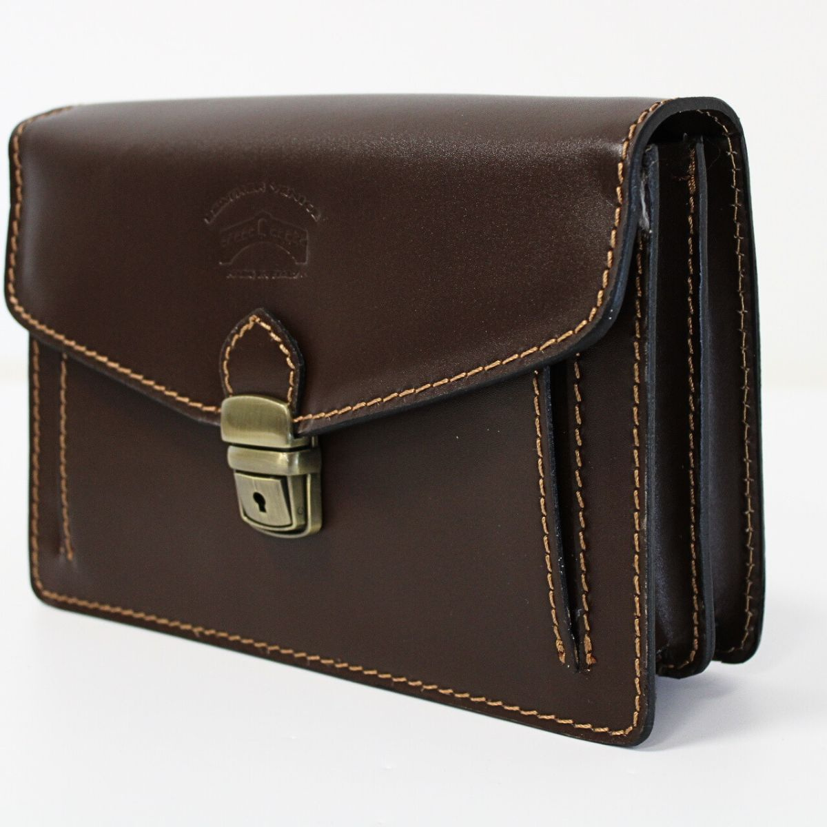 Pánska hnedá kožená príručná taška VENICE