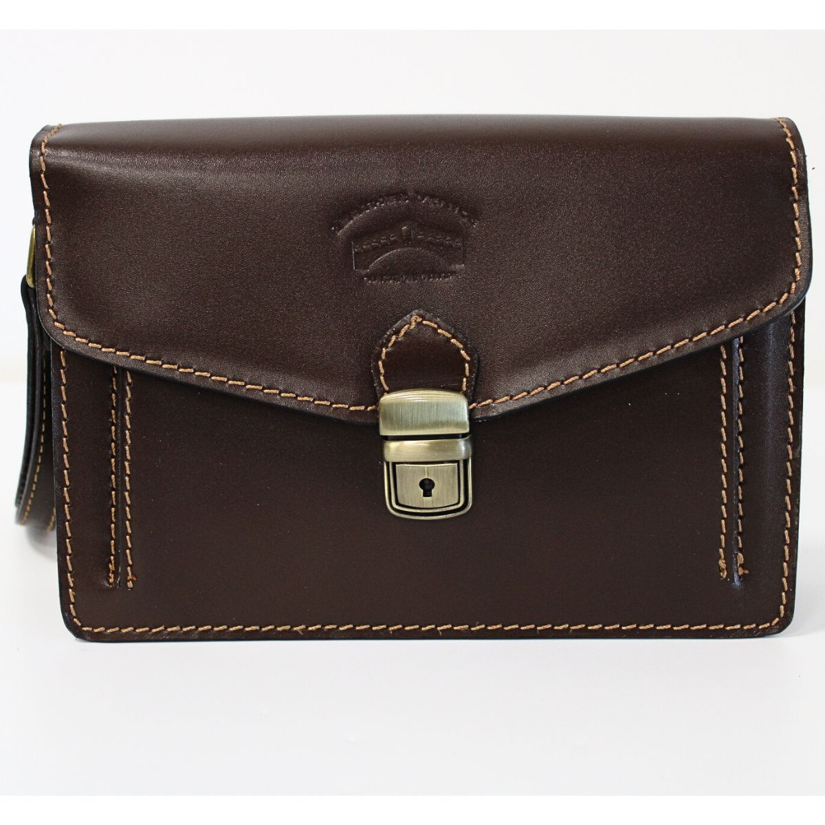 Pánska hnedá kožená príručná taška VENICE