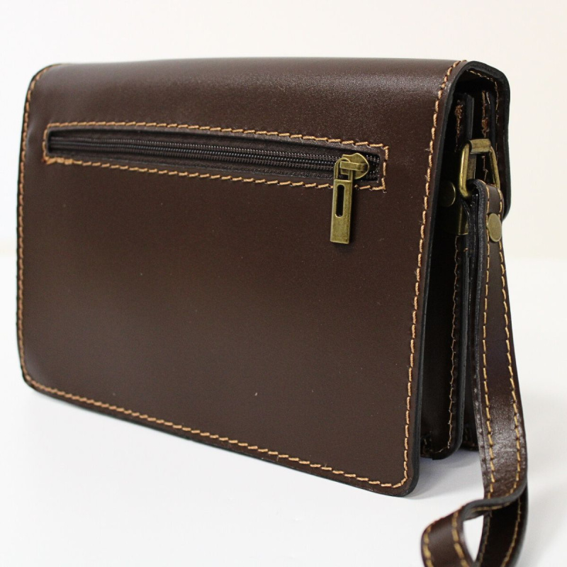 Pánska hnedá kožená príručná taška VENICE