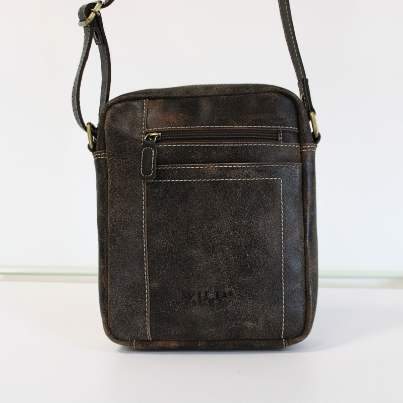 Kožená pánska hnedá crossbody taška BELTON