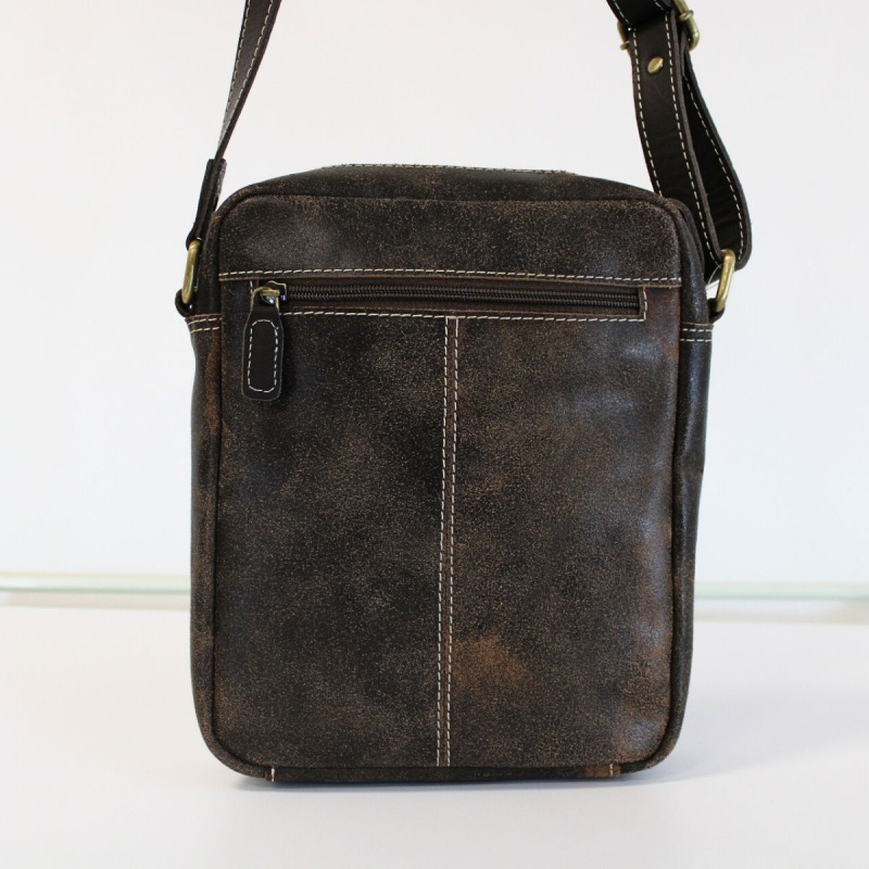 Kožená pánska hnedá crossbody taška BELTON
