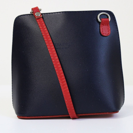Dámska kožená crossbody kabelka VERA PELLE NAVY