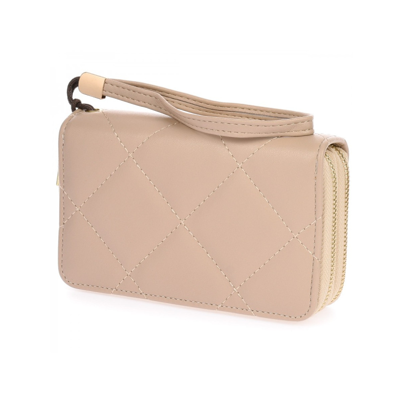 Dámska béžová prešívaná peňaženka na zips