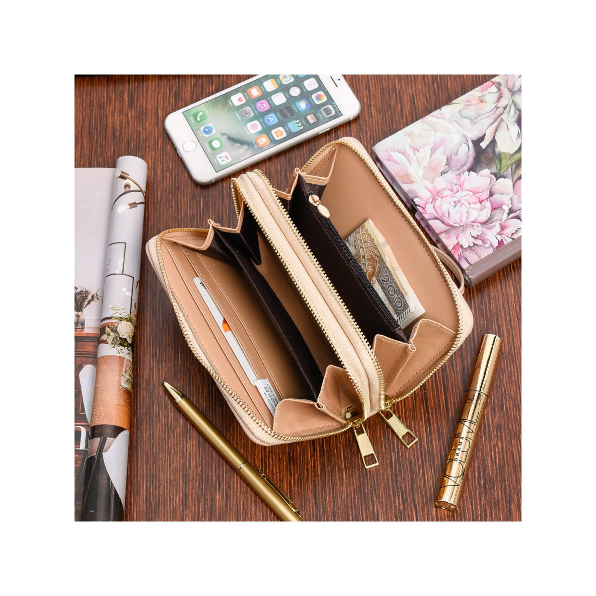 Dámska béžová peňaženka AMINA