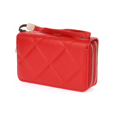 Dámska červená prešívaná peňaženka na zips