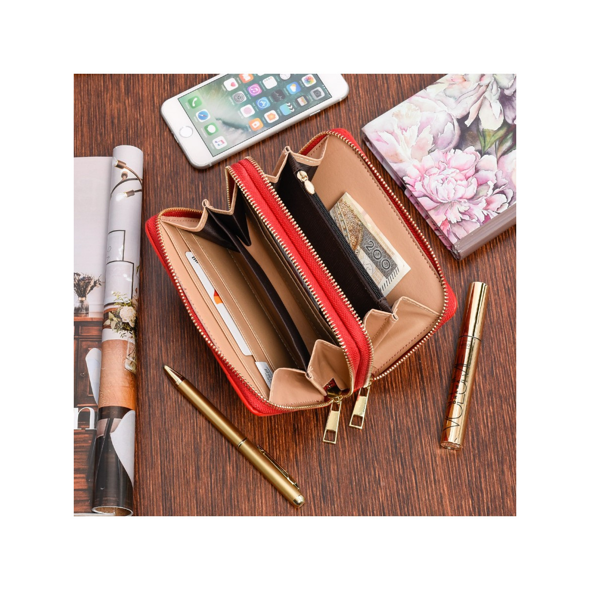 Dámska červená peňaženka AMINA