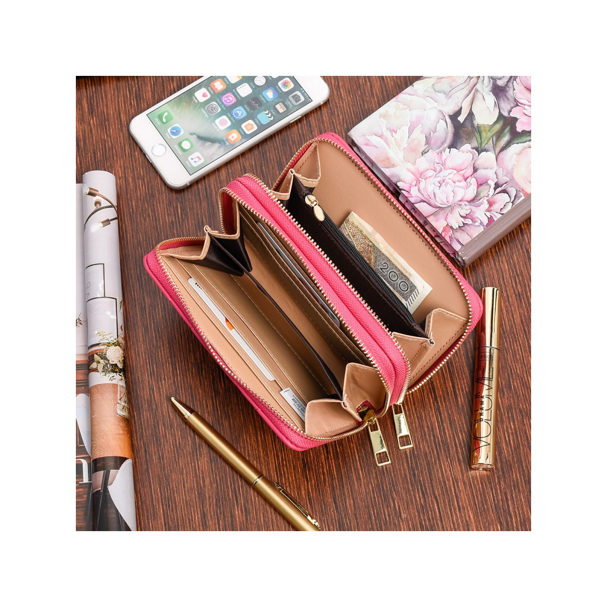 Dámska fuksiová peňaženka AMINA