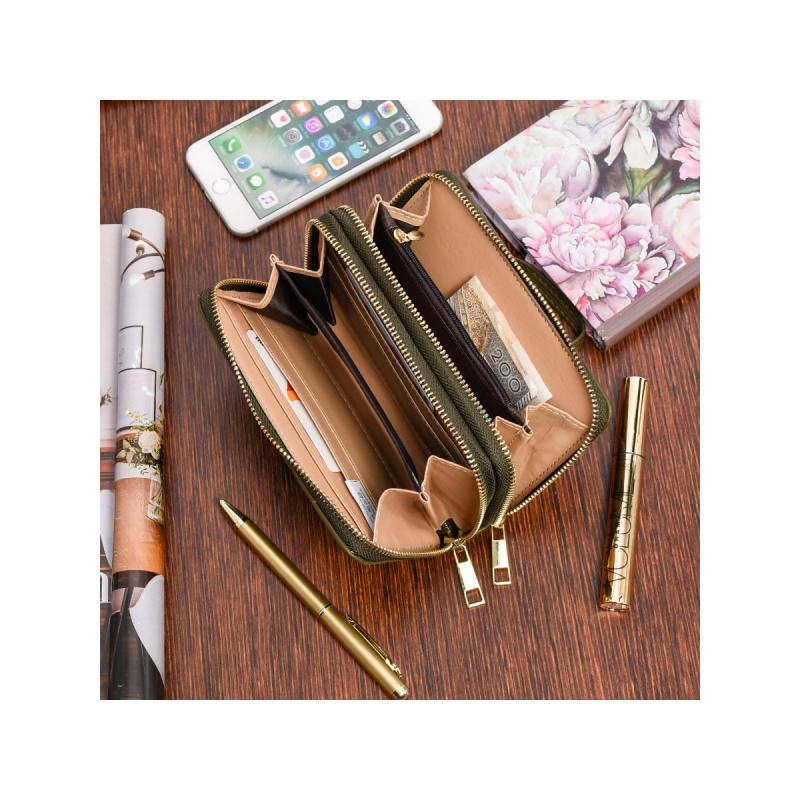 Dámska khaki peňaženka AMINA