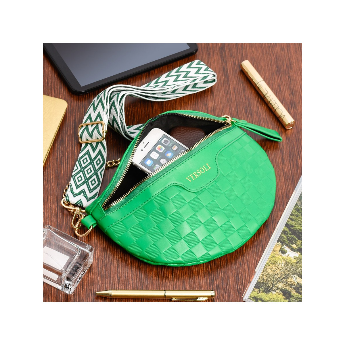 Dámska zelená crossbody kabelka MISTY