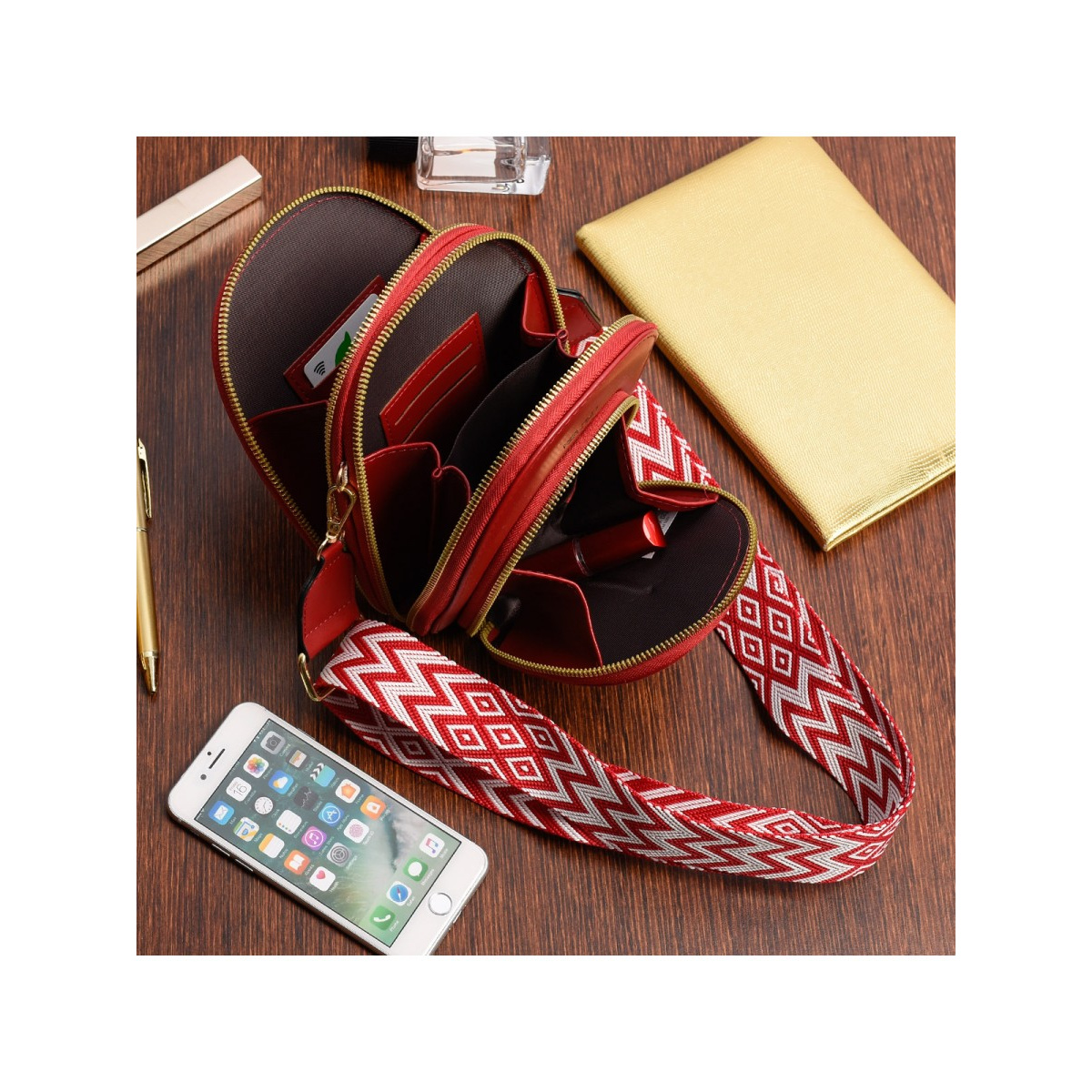 Dámska bordová kabelka ADONIA