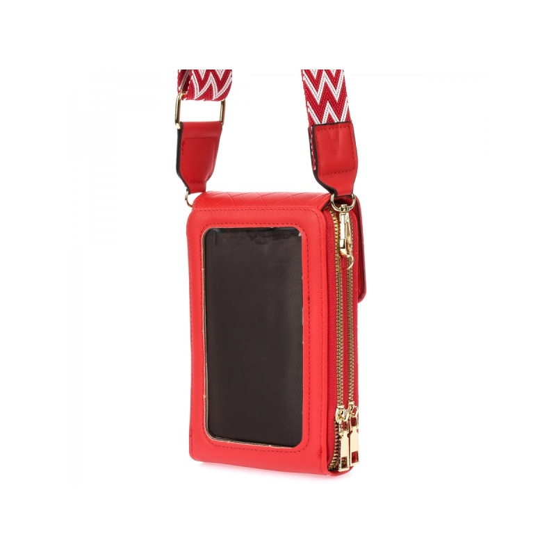 Dámska červená kabelka na mobil ALDEA