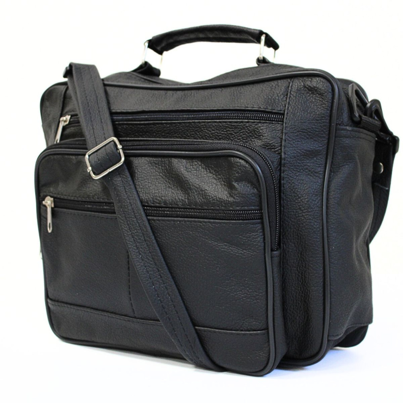 Kožená čierna pánska crossbody taška KORKE