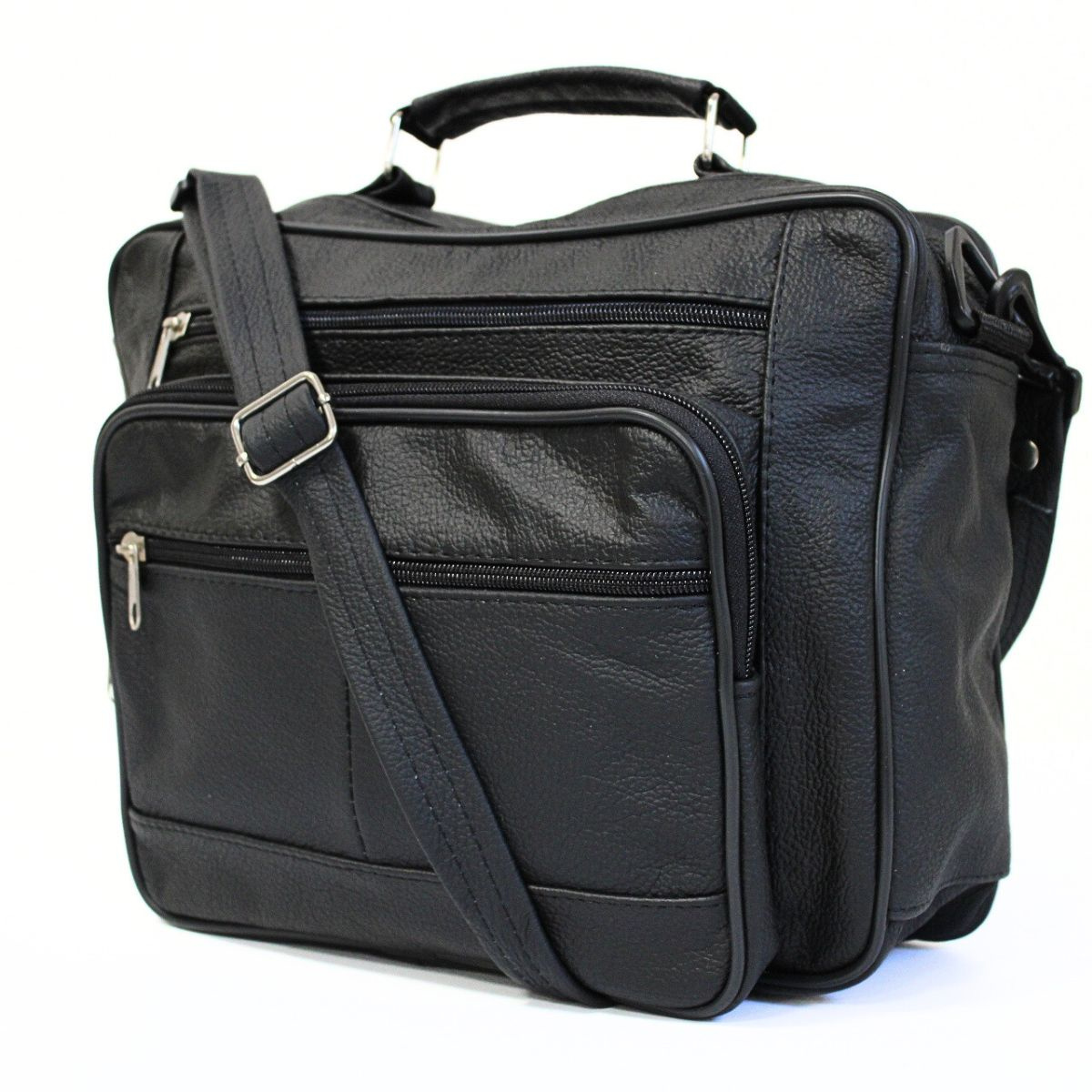 Kožená čierna pánska crossbody taška KORKE