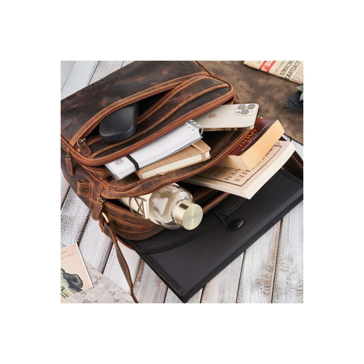 Pánska hnedá taška na rameno BARKER