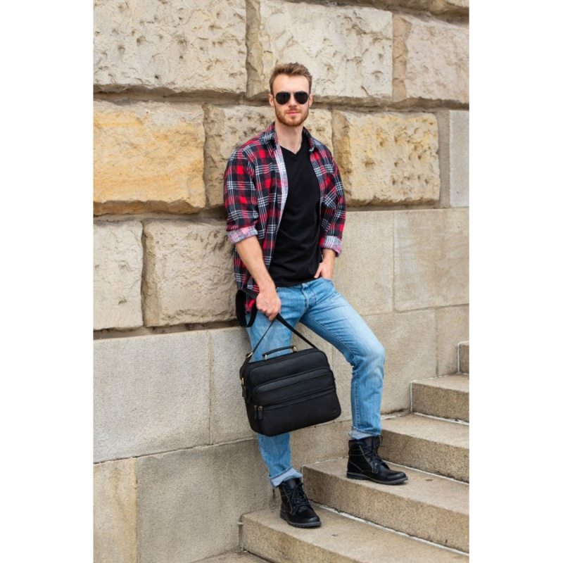 Pánska čierna taška na rameno BARKER