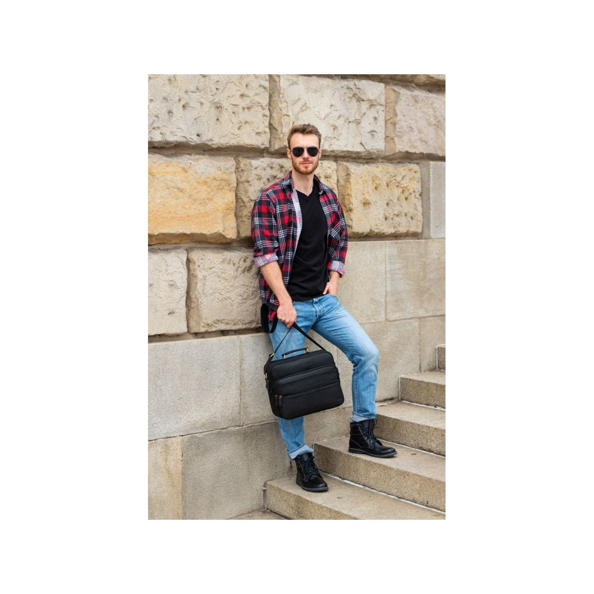 Pánska čierna taška na rameno BARKER