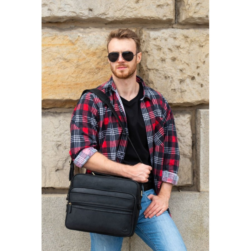 Pánska čierna taška na rameno BARKER