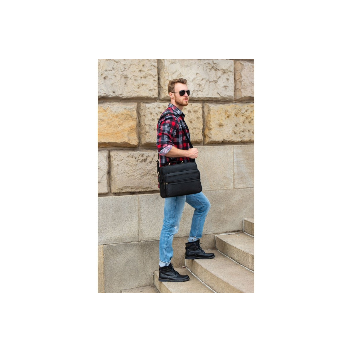 Pánska čierna taška na rameno BARKER