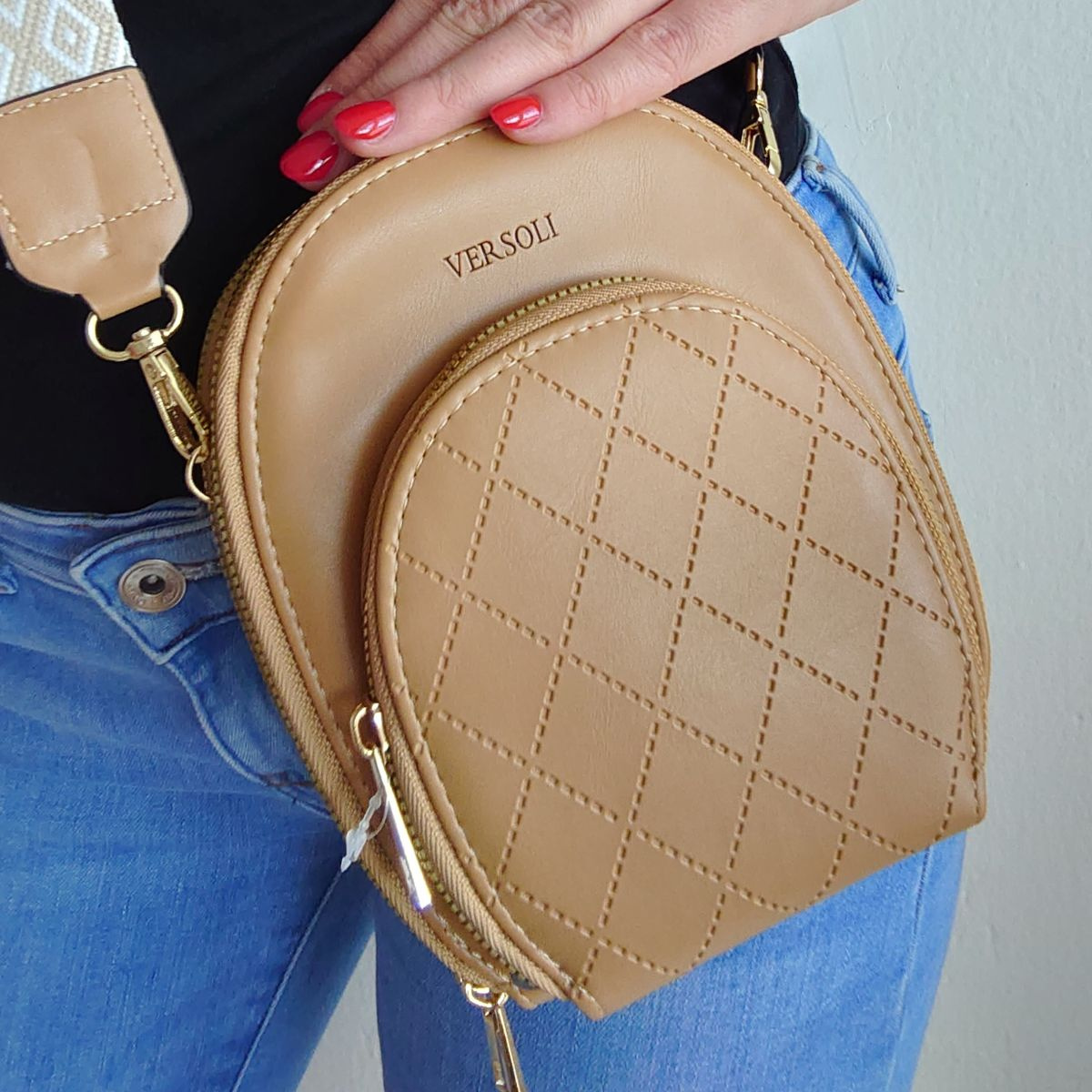 Dámska tmavobéžová kabelka ADONIA