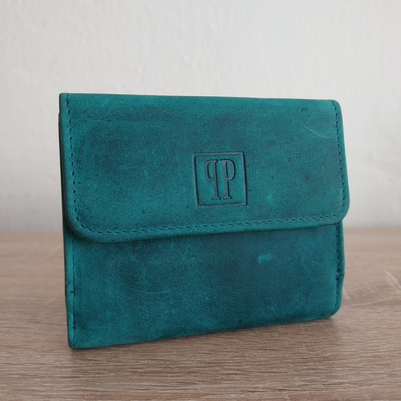 Kožená malá dámska zelená peňaženka BERDINA