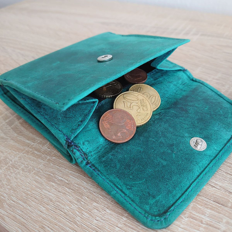 Kožená malá dámska zelená peňaženka BERDINA