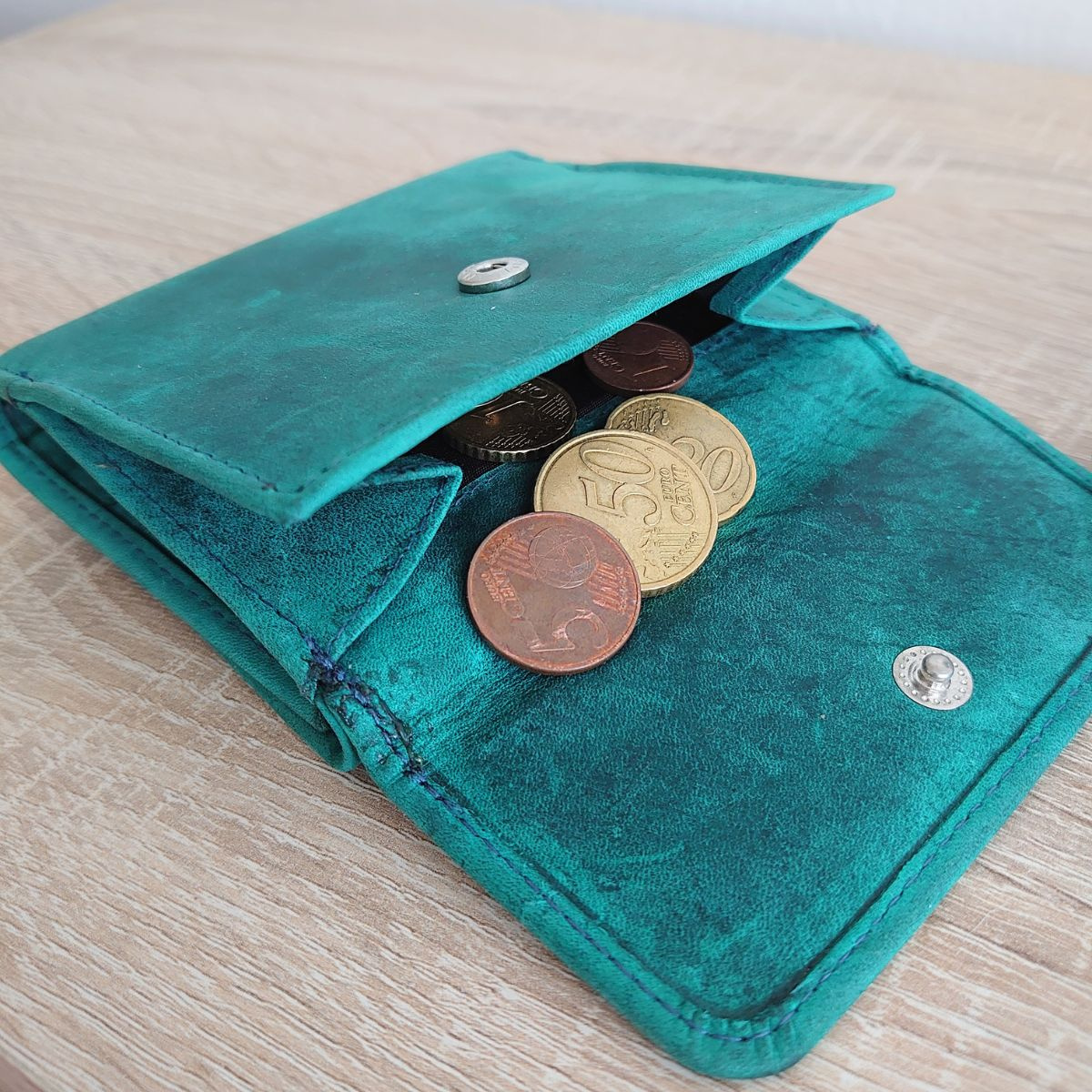 Kožená malá dámska zelená peňaženka BERDINA