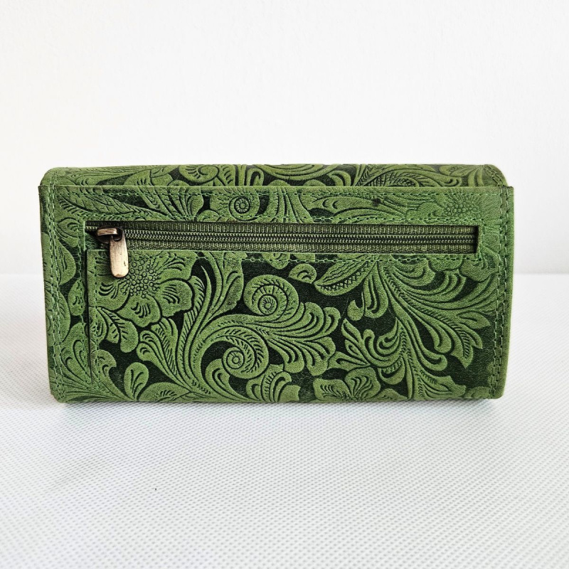 Dámska kožená zelená peňaženka KALEA