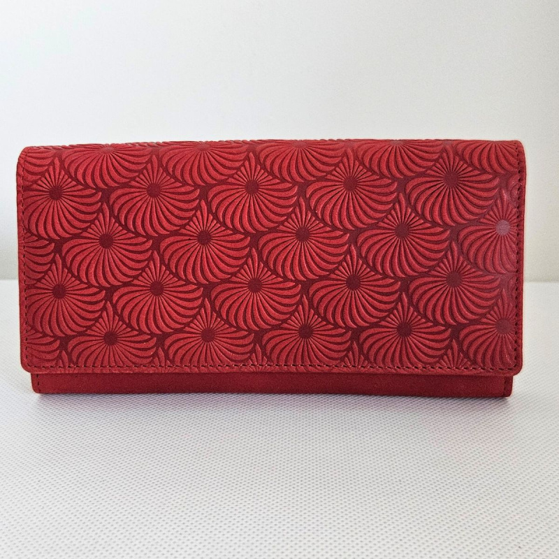 Kožená dámska červená peňaženka ADENNA