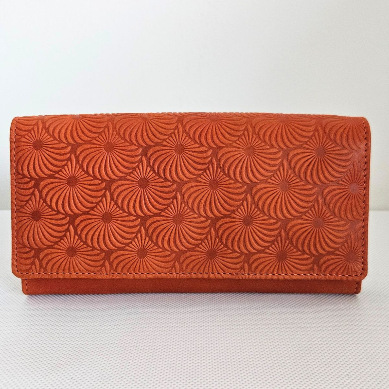 Kožená dámska oranžová peňaženka ADENNA