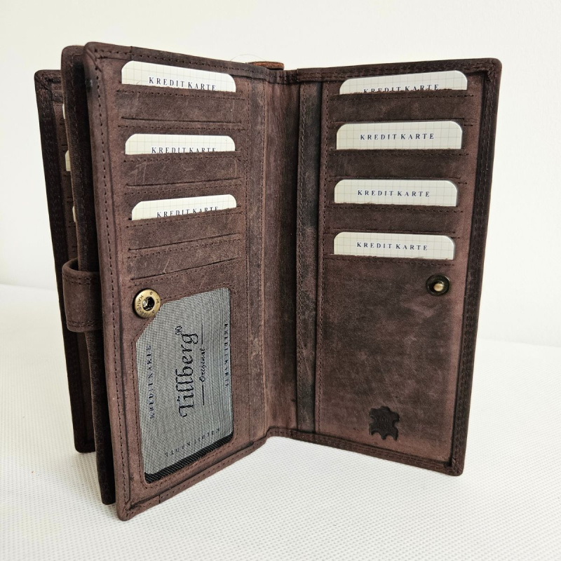 Dámska kožená tmavohnedá peňaženka KENDRA