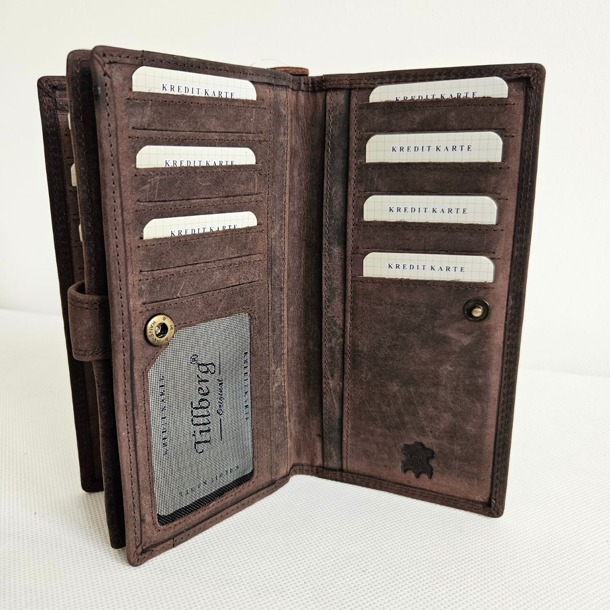 Dámska kožená tmavohnedá peňaženka KENDRA