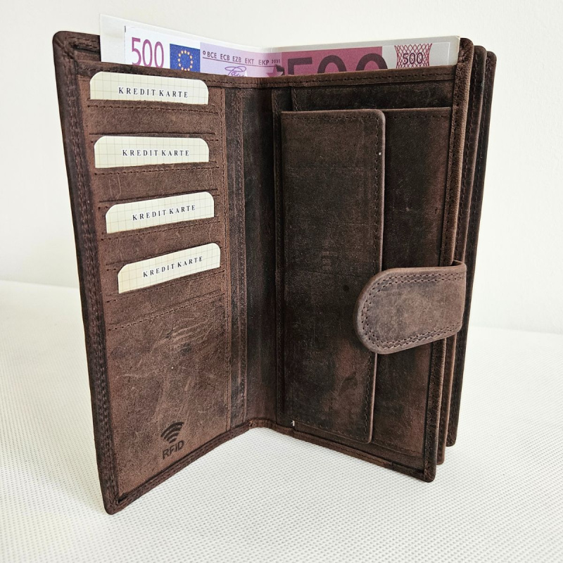 Dámska kožená tmavohnedá peňaženka KENDRA