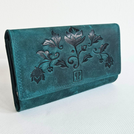 Zelená kožená dámska peňaženka ANIKA