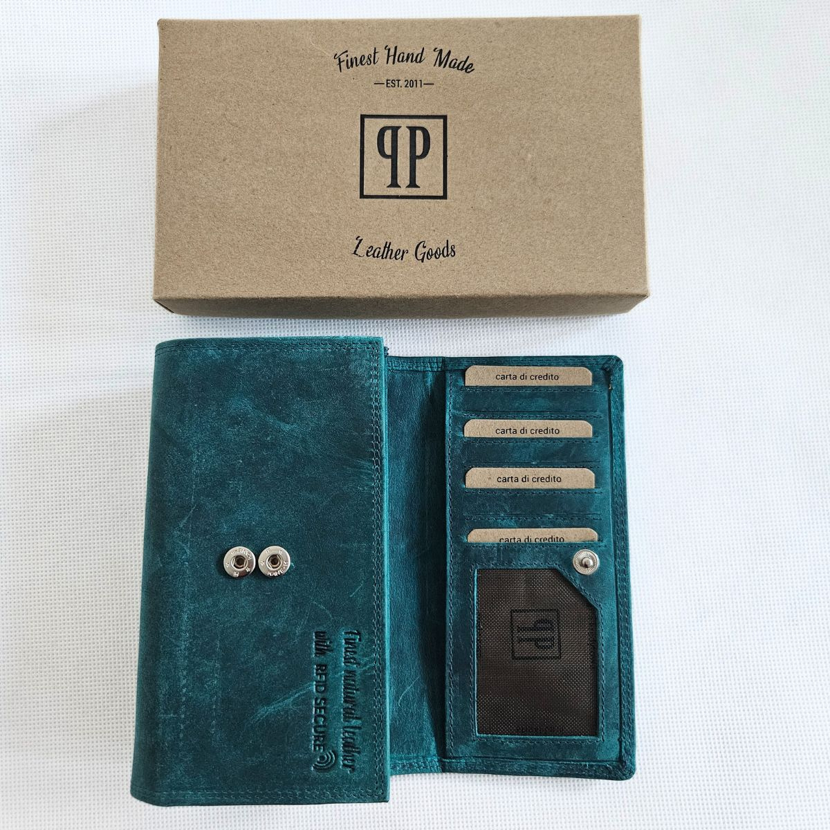 Zelená kožená dámska peňaženka ANIKA