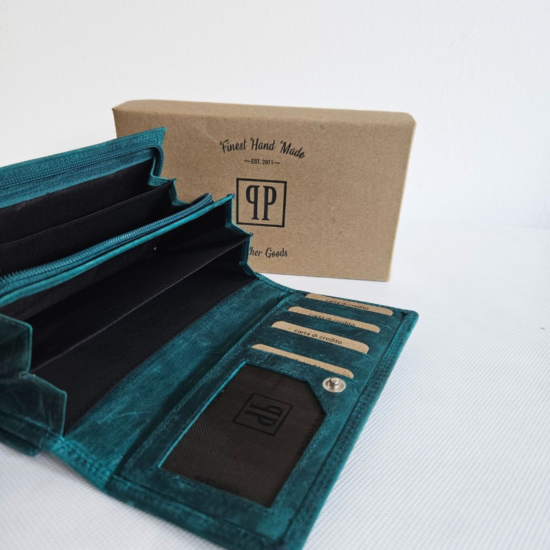 Zelená kožená dámska peňaženka ANIKA