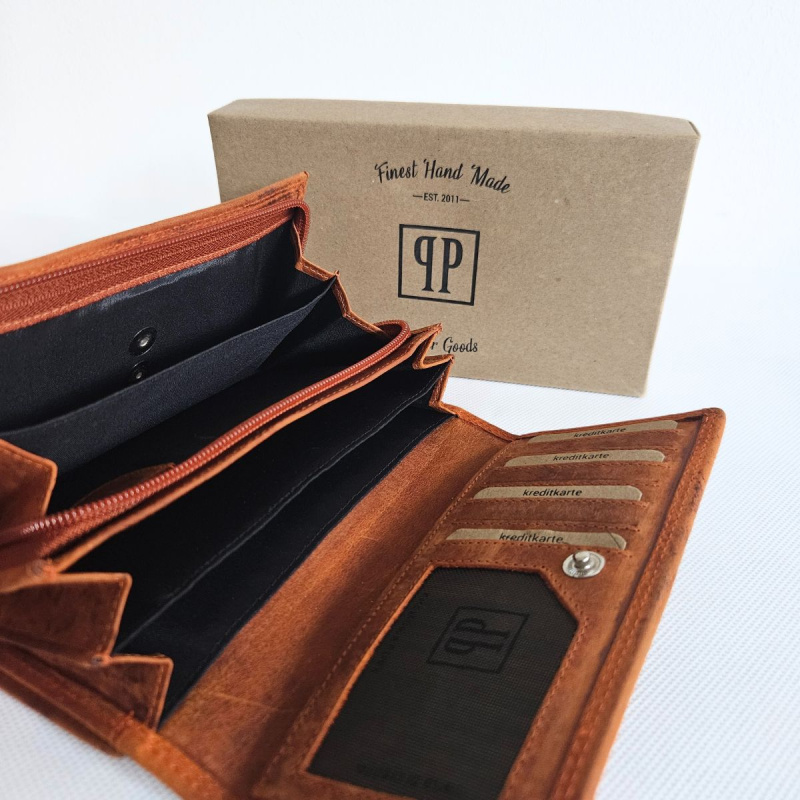 Oranžová kožená dámska peňaženka ANIKA