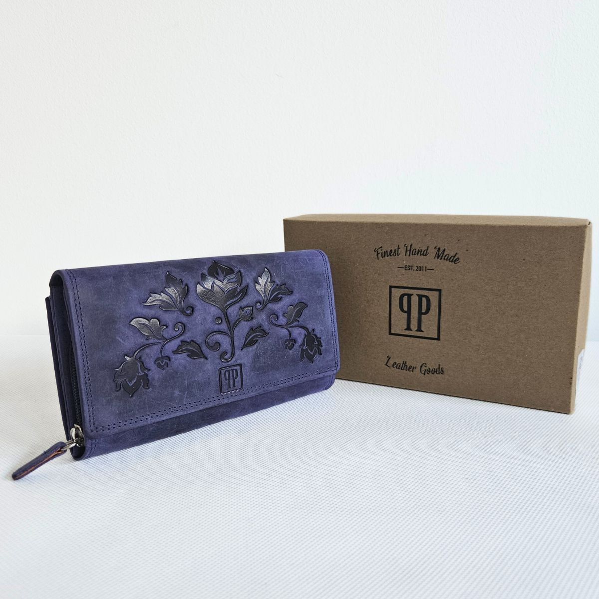 Modrá kožená dámska peňaženka ANIKA