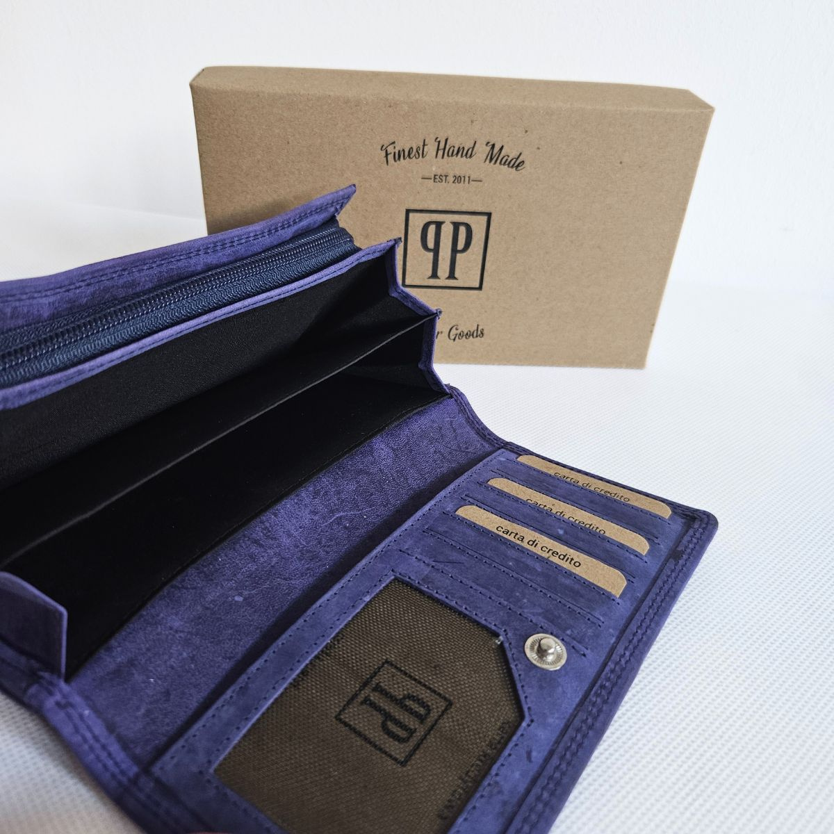 Modrá kožená dámska peňaženka ANIKA