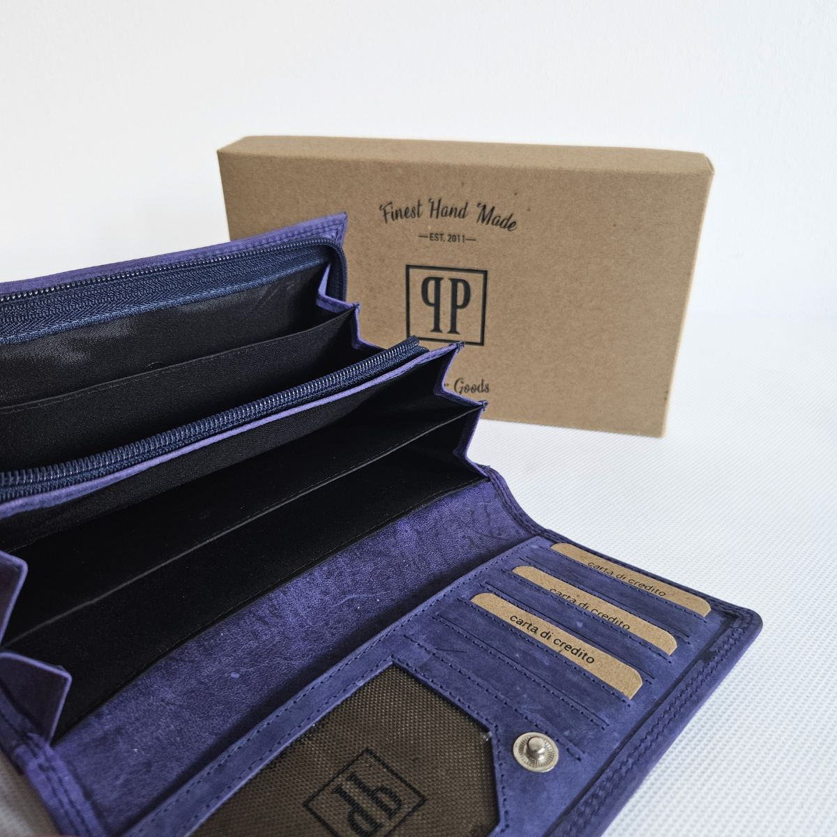 Modrá kožená dámska peňaženka ANIKA