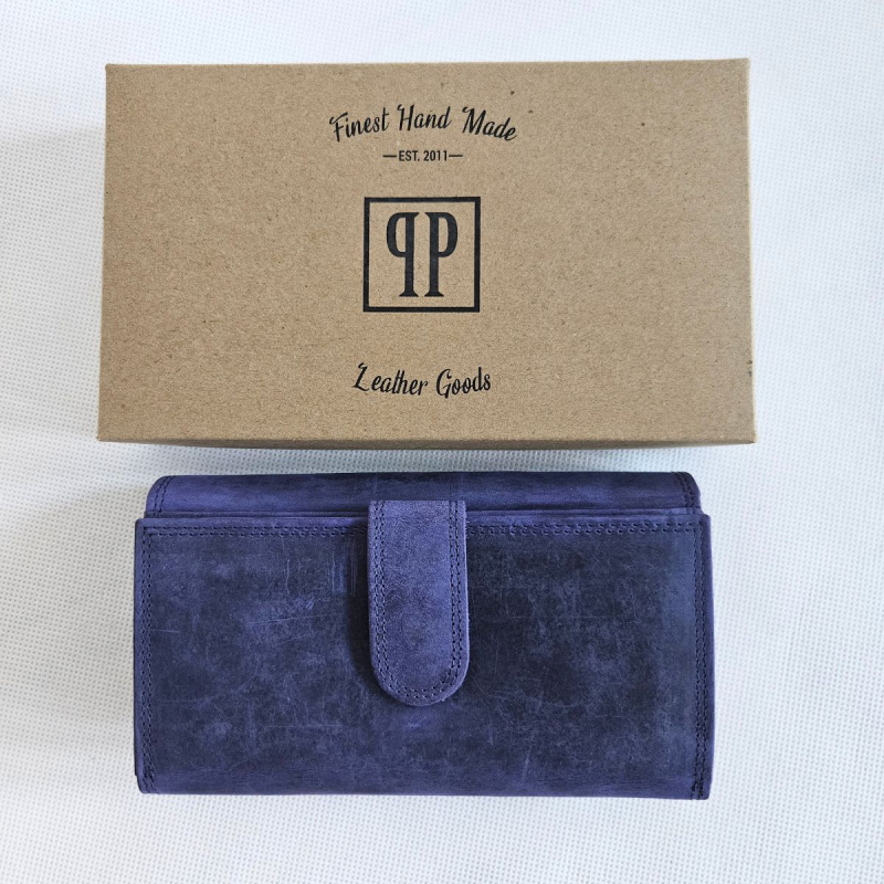 Modrá kožená dámska peňaženka ANIKA