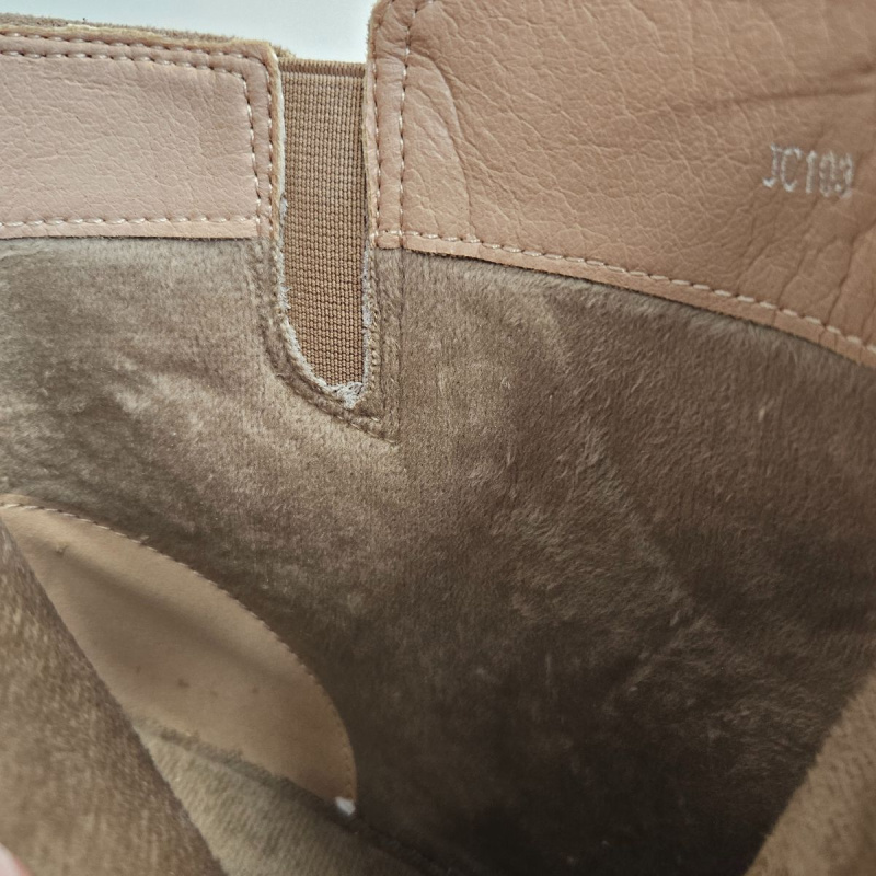 Béžové dámske čižmy na opätku KATTY