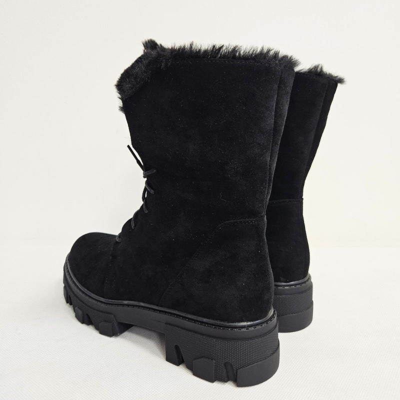 Čierne zateplené dámske čižmy POLA