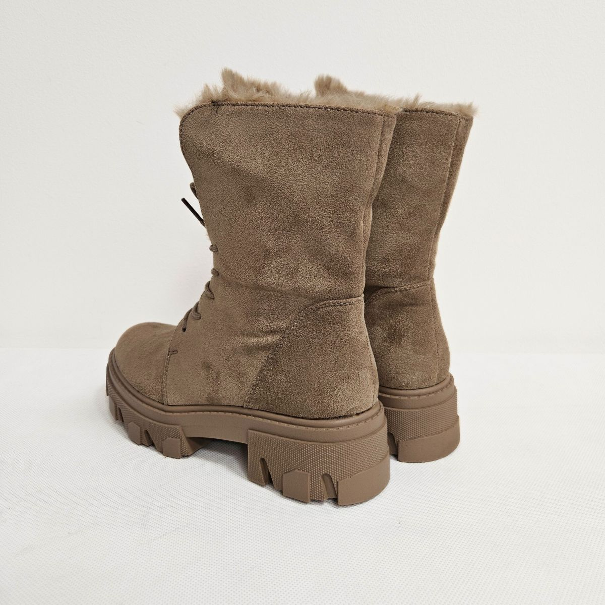 Béžové zateplené dámske čižmy POLA