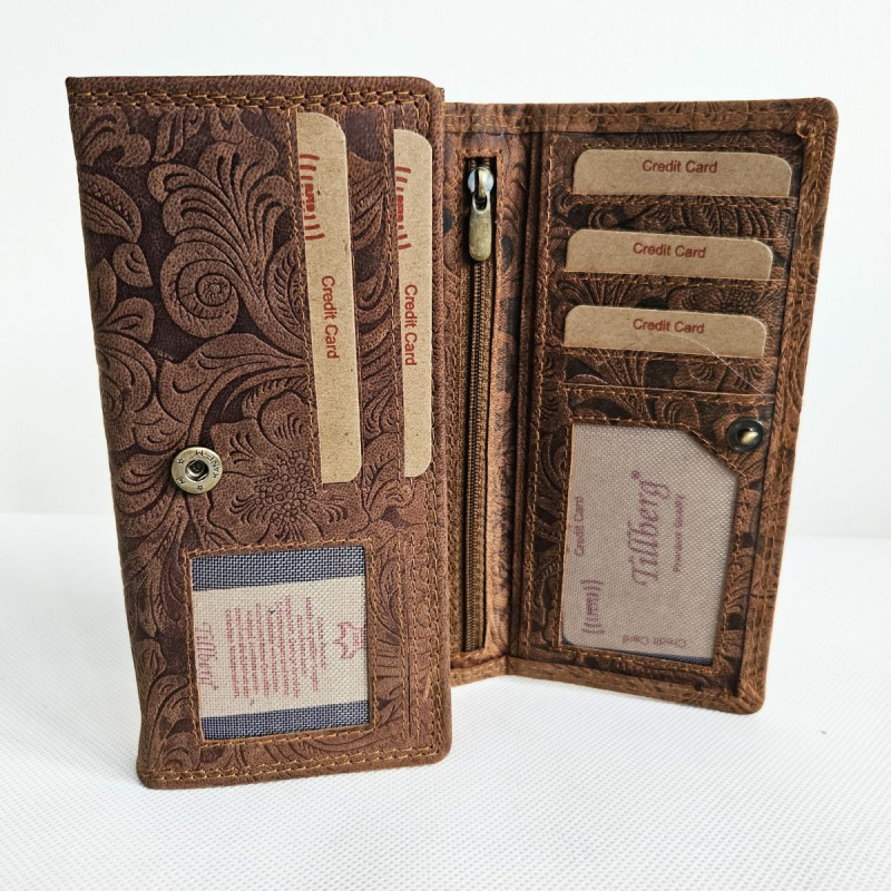 Dámska kožená tmavohnedá peňaženka KALEA