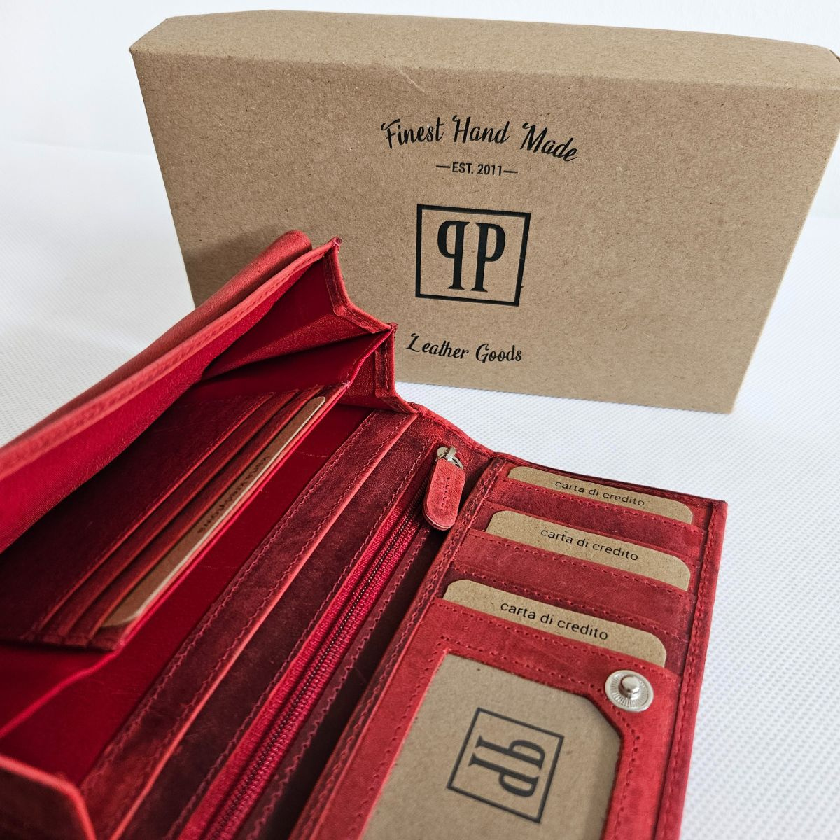 Červená dámska kožená peňaženka TALIA