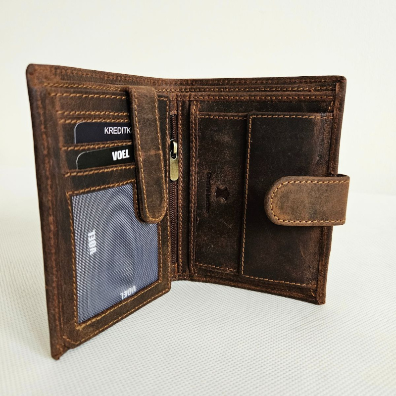 Pánska kožená hnedá peňaženka ALMIN