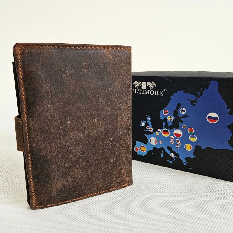 Pánska kožená hnedá peňaženka ALMIN